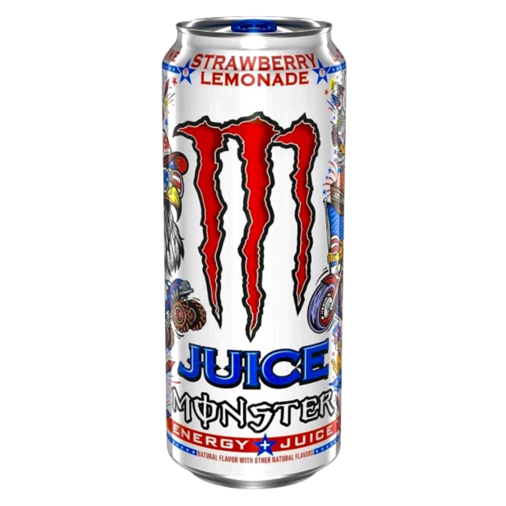 Monster Juice Strawberry Lemonade, bebida energética con sabor a limonada y fresa de 473 ml 