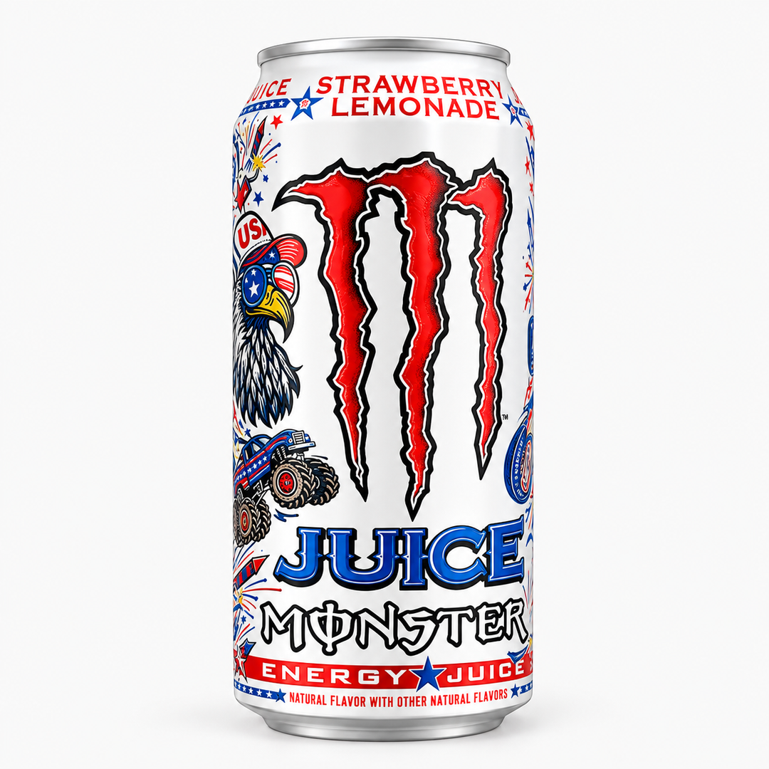 Monster Juice Strawberry Lemonade, bebida energética con sabor a limonada y fresa de 473 ml 