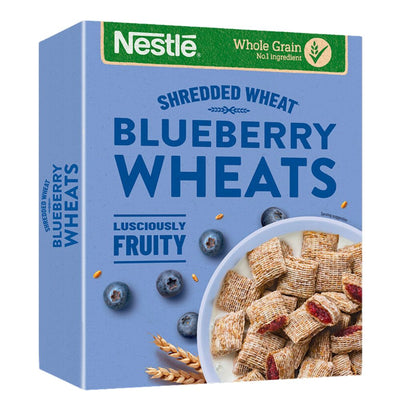 Confezione da 450g di cereali ripieni di crema ai mirtilli Nestlè Shredded Wheat Fruity Blueberry Wheats