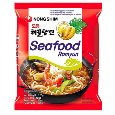Confezione da 125g di noodles ai frutti di mare Nongshim Ramyun