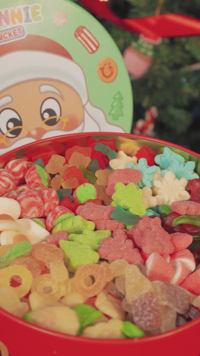 Wunnie Bucket 3kg con babbo natale e caramelle natalizie