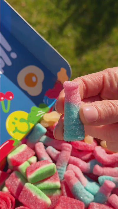 Caramelle gommose cola blue rosa in Wunnie box frizzy mix