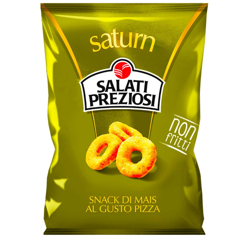 Salati Preziosi Saturn, snack de maíz con sabor a pizza de 110g