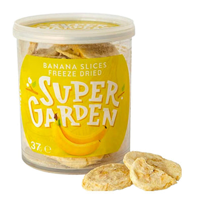 Confezione da 37g di fette di banane liofilizzate Super Garden Banana Sliced