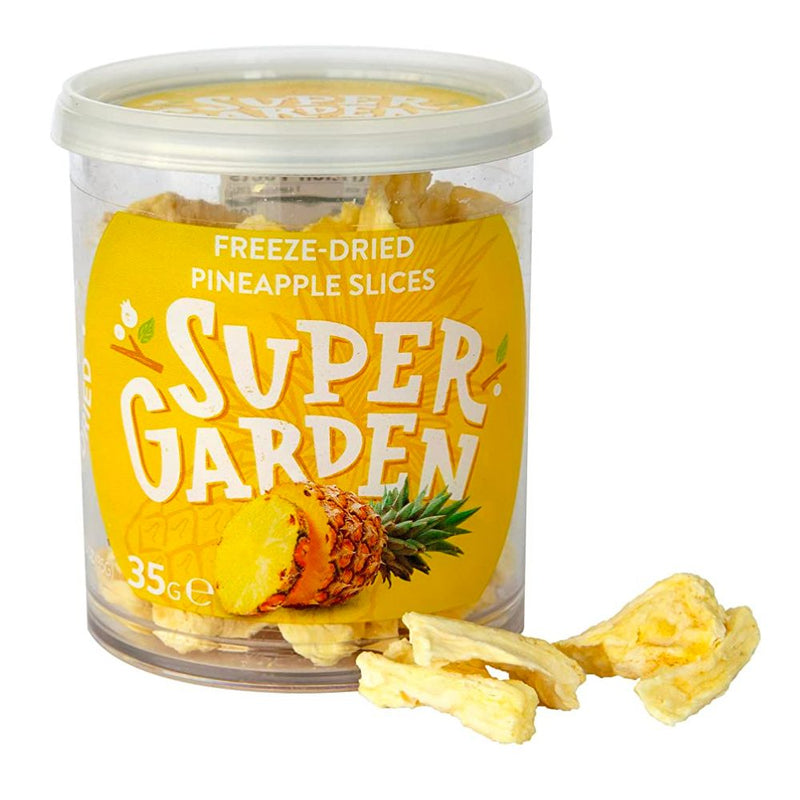 Confezione da 35g di fettine di ananas liofilizzata Super Garden Pineapple Sliced Freeze-Dried
