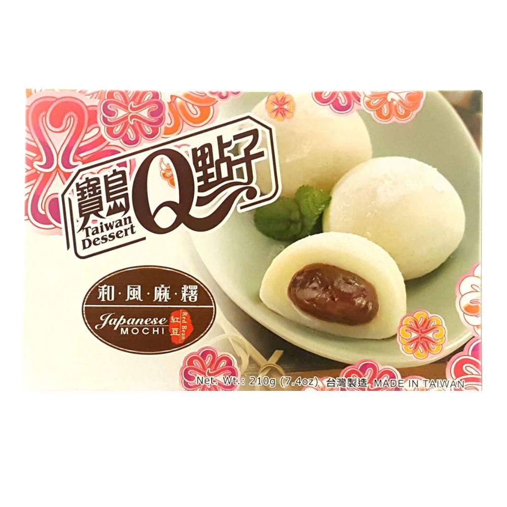 TW Red Bean Mochi, pastelitos rellenos de crema de frijoles rojos de 210g 