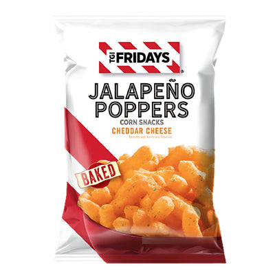 Connfezione da 64g di snack di mais al cheddar e jalapeno TGI FRIDAYS JALAPENO POPPERS