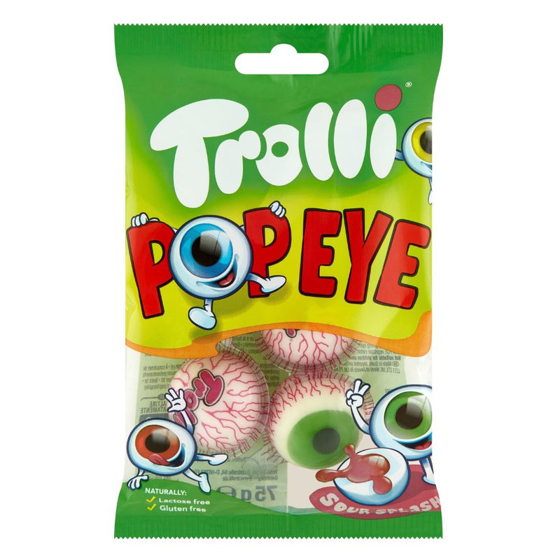 Confezione da 75g di caramelle aspre Trolli Pop Eye