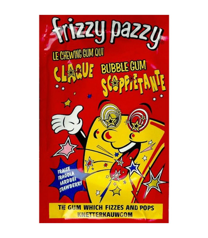 Frizzy Pazzy Bubble Gum, gránulos estallantes de goma de fresa de 7g