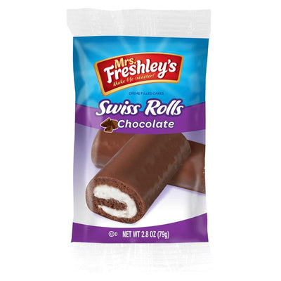 Mrs. Freshley's Swiss Rolls Chocolate, rotolo alla crema e al cioccolato da 79g (1954233090145)