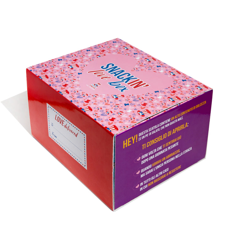 Snackin’ Love Box, caja de 40 productos dulces, salados y bebidas 
