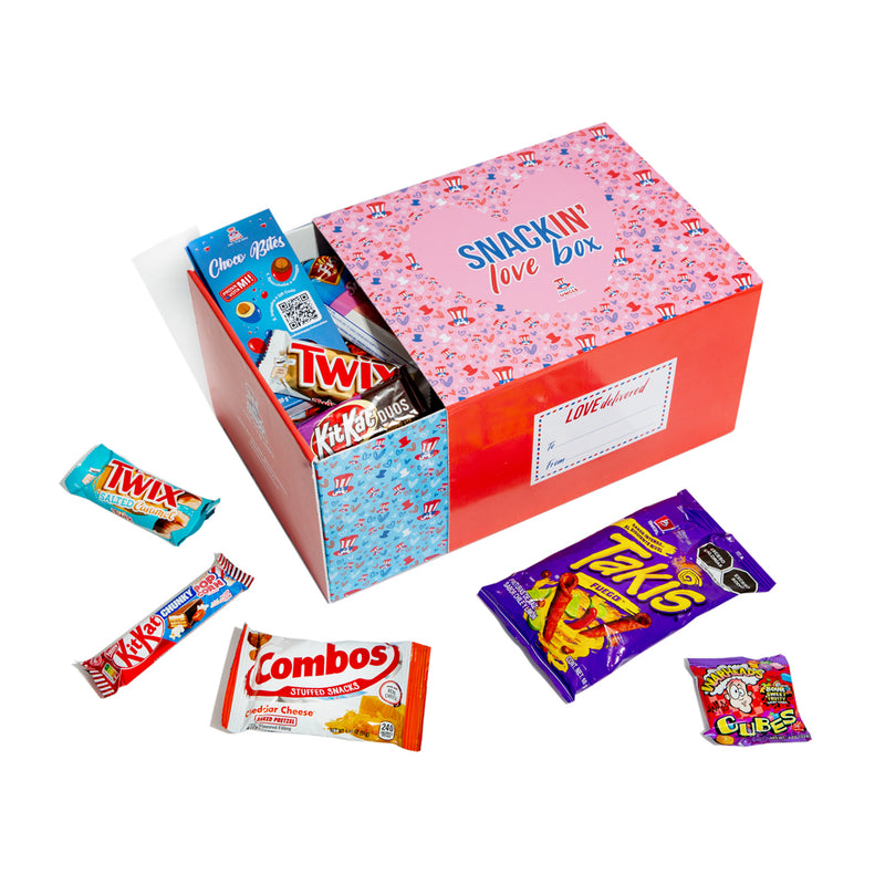 Snackin’ Love Box, caja de 40 productos dulces, salados y bebidas