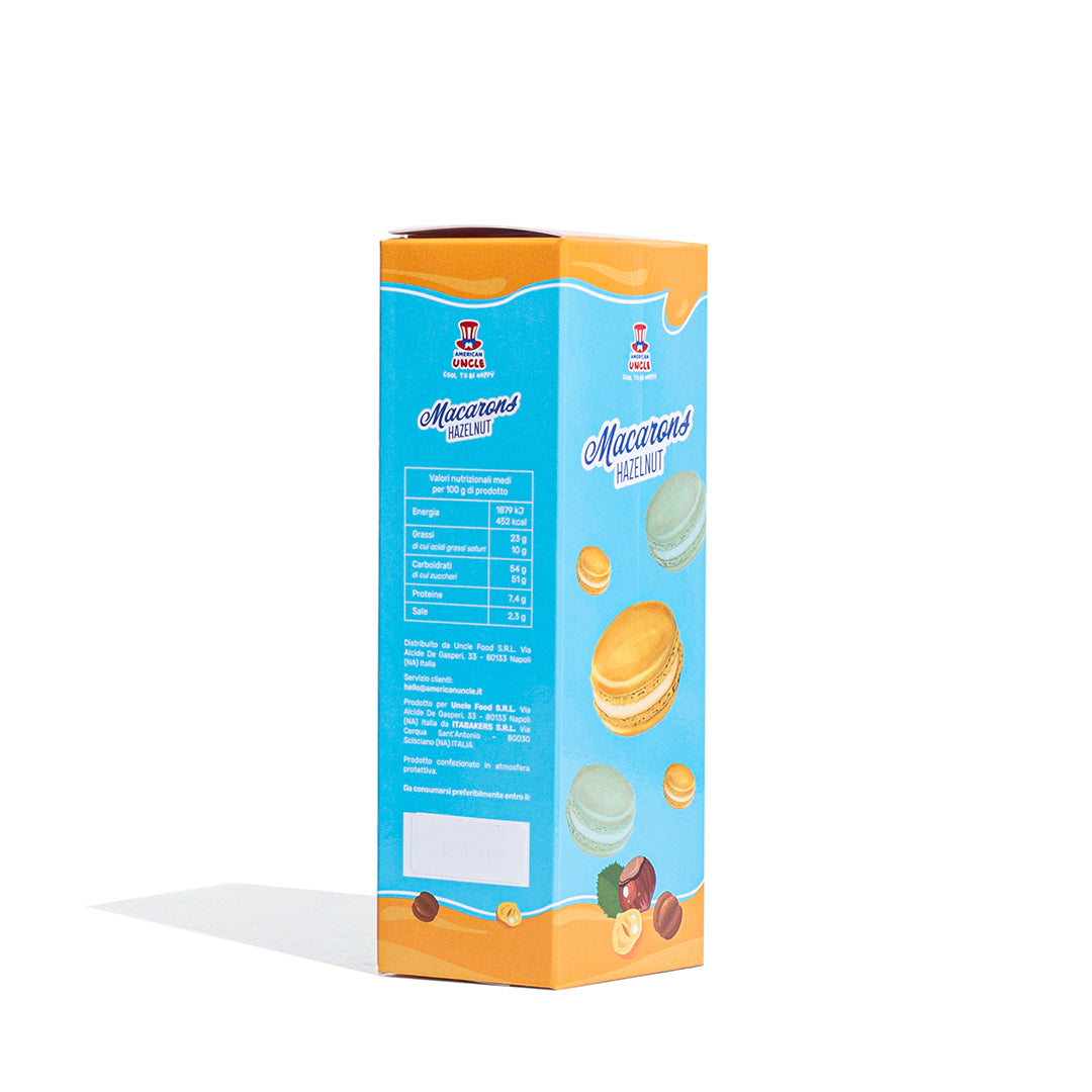 American Uncle Macarons de avellana, merengues de almendra rellenos de crema de avellanas de 78g 