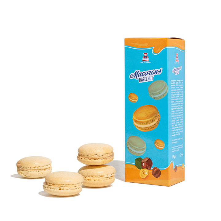 American Uncle Macarons de avellana, merengues de almendra rellenos de crema de avellanas de 78g 