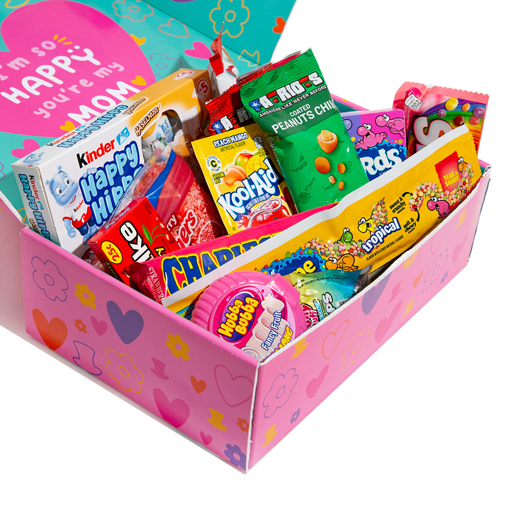 Snack Box - Edición Super Mom, caja sorpresa de 20 snack dulces, salados y bebidas 