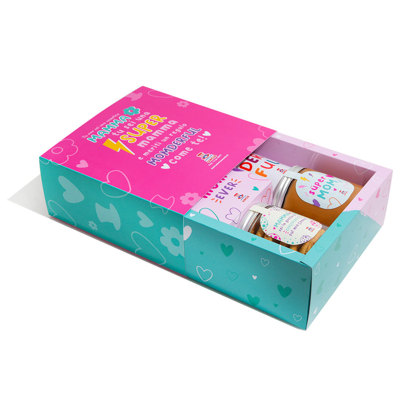 Snack Box - Mom Edition + Caja de regalo para mamá + Candy Box - Super Mom Edition de 1kg sorpresa