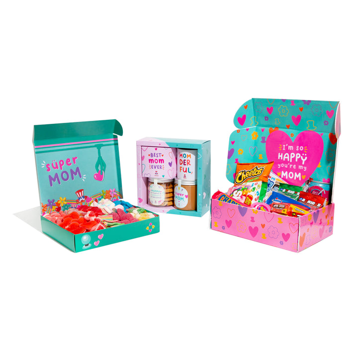 Snack Box - Edición Mamá + Regalo de Mamá Box + Candy Box - Edición Súper Mamá de 1kg como sorpresa 