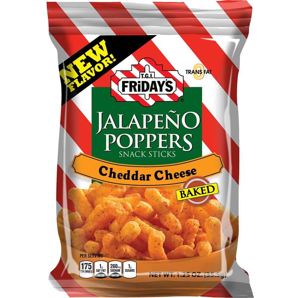 TGI Fridays Jalapeño Poppers Cheddar Cheese, patatine all'jalapeño e cheddar da 35.5g (1954206580833)