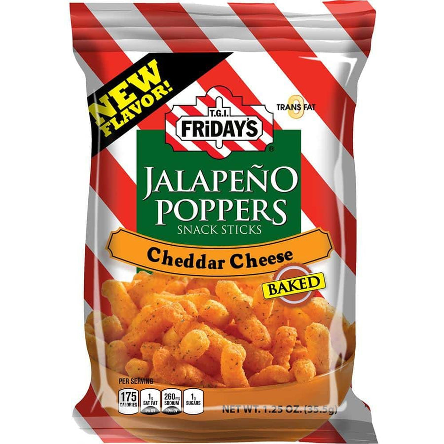 TGI Fridays Jalapeño Poppers Cheddar Cheese, patatine all'jalapeño e cheddar da 35.5g (1954206580833)