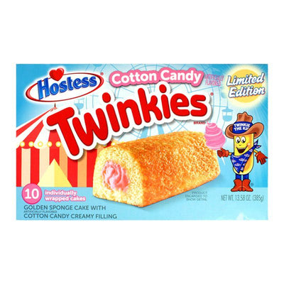 Hostess Twinkies Cotton Candy, merendine al pan' di spagna ripieni con zucchero filato nel formato da 10 pezzi (1954237546593)