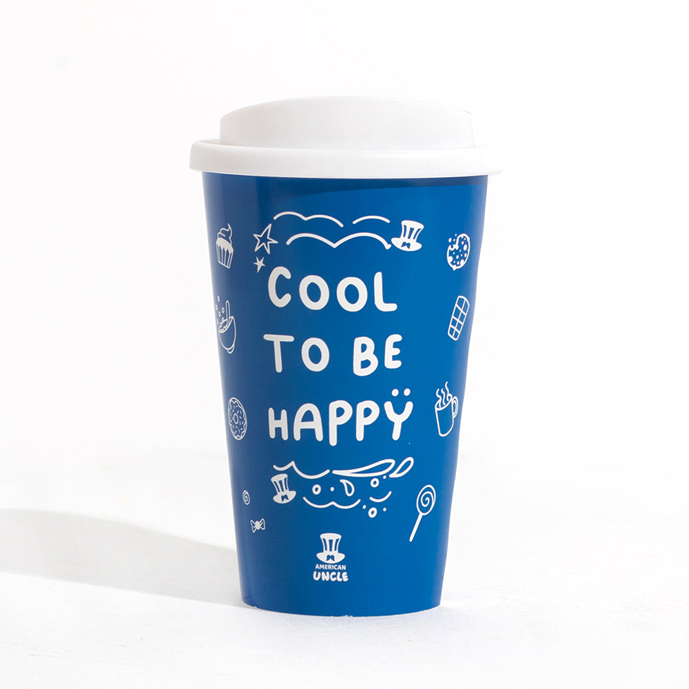 Taza térmica Cool to be Happy, vaso térmico de 350 ml con tapa de rosca 15,5 x ø 9,5 cm 