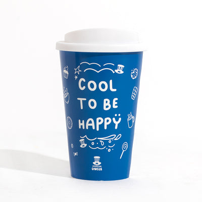Cup termica Cool to be Happy, vaso térmico de 350 ml con tapa de rosca 15,5 x ø 9,5 cm