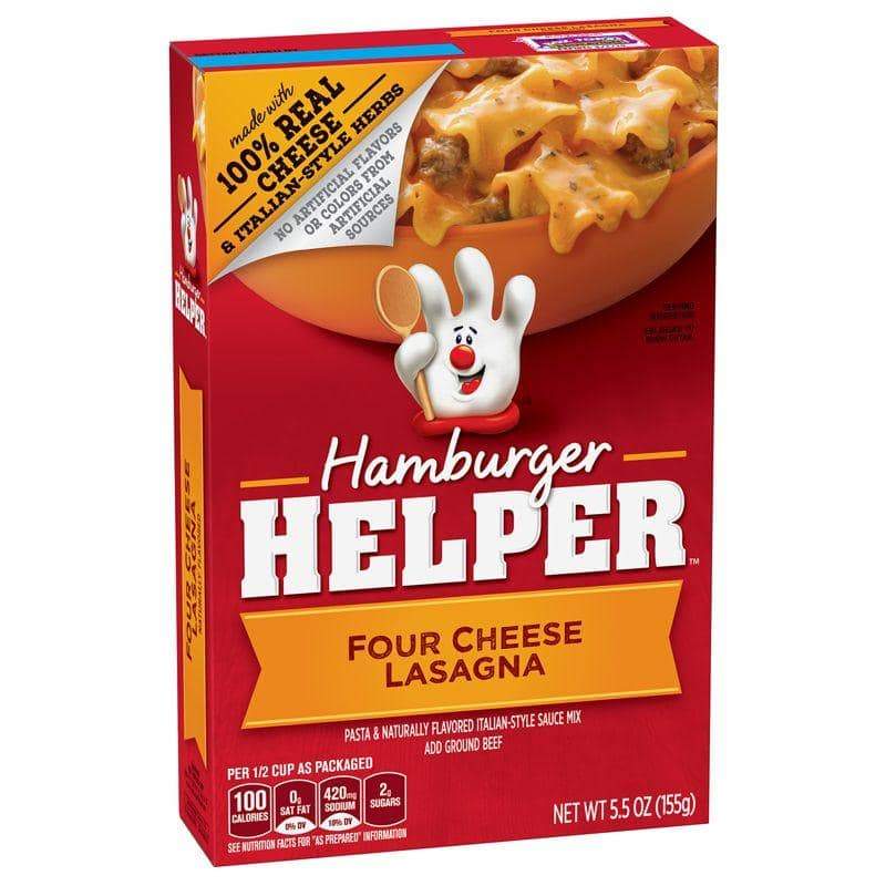 Hamburger Helper Four Cheese Lasagna, preparato per lasagna da 195g (1954210873441)