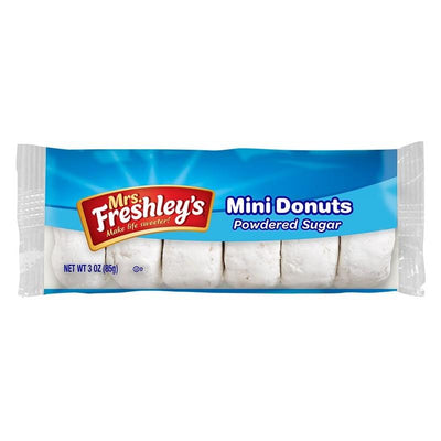 Mrs. Freshley's Powdered Sugar Mini Donuts, ciambelle ricoperte di zucchero da 85g (1977191432289)