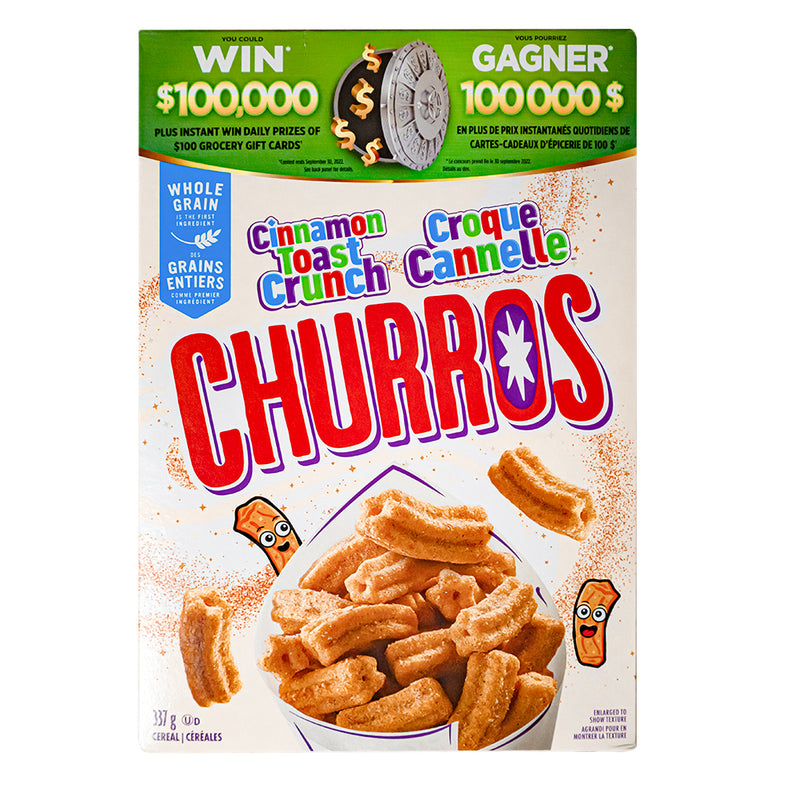 Cinnamon Toast Crunch Churros Cereal, cereal de Churros con canela de 337g