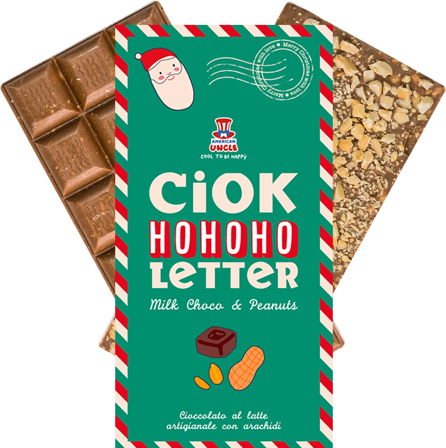 ChocoLetter Milk Choco & Peanuts, tableta de chocolate con leche artesanal con cacahuetes de 100g 