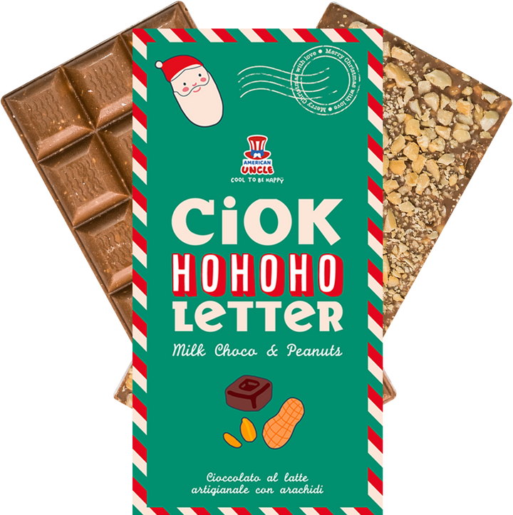 ChocoLetter Milk Choco & Peanuts, tableta de chocolate con leche artesanal con cacahuetes de 100g 