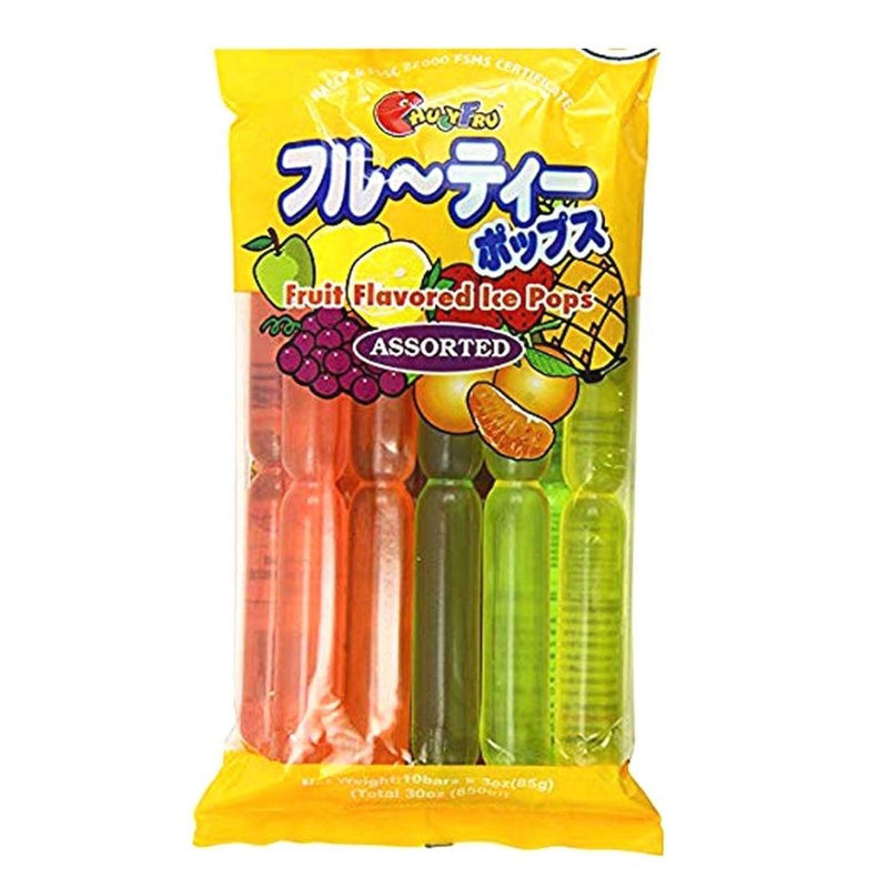 Chuy Fru Fruit Flavored Ice Pop Assorted, Helados de gelatina con sabor a fruta variados de 850g