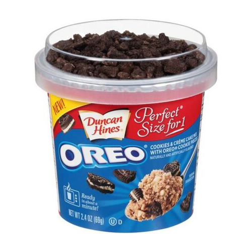 Duncan Hines Perfect Size 1 Oreo Cookies&Creme Cake mix, preparato per dolce con pezzetti di biscotto Oreo da 69g (4190186209377)