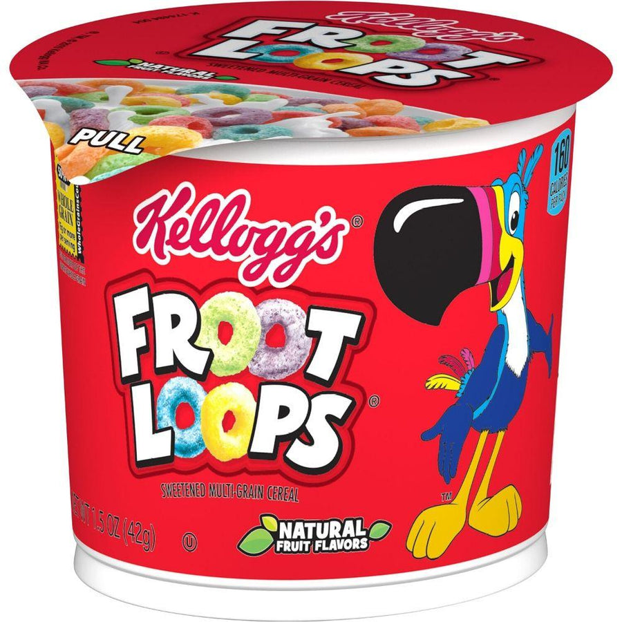 Kellogg's Froot Loops, cereali formato ciambelline alla frutta da 42g (1954225193057)