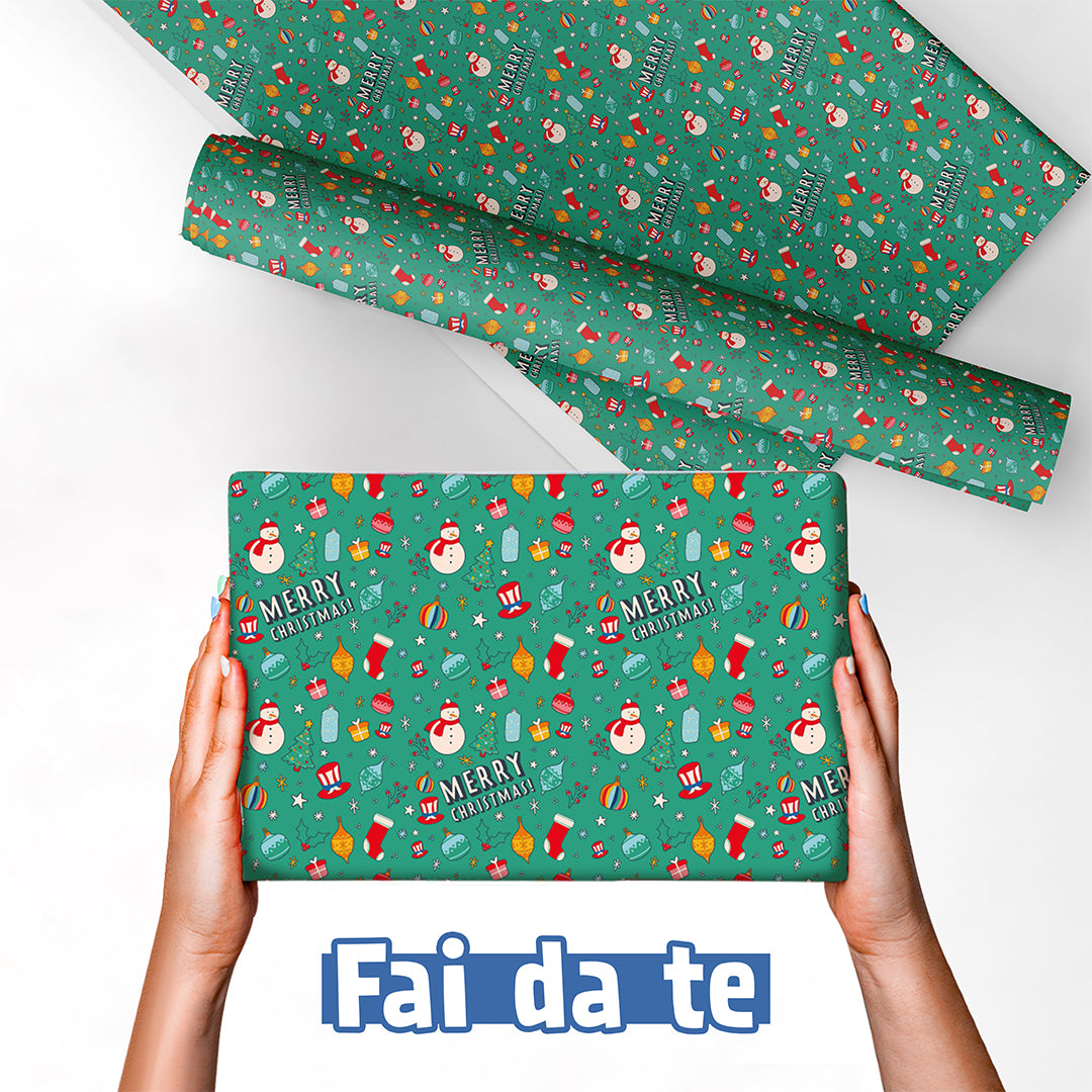 Papel de regalo con diseño navideño, 1 hoja de 68x98cm 