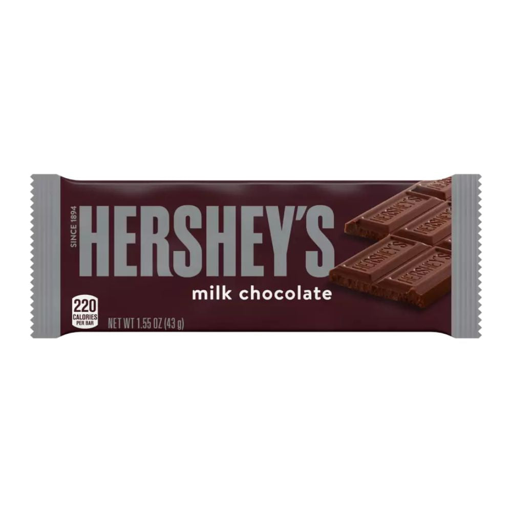 Hershey's Milk Chocolate, barra de chocolate con leche de 43g 