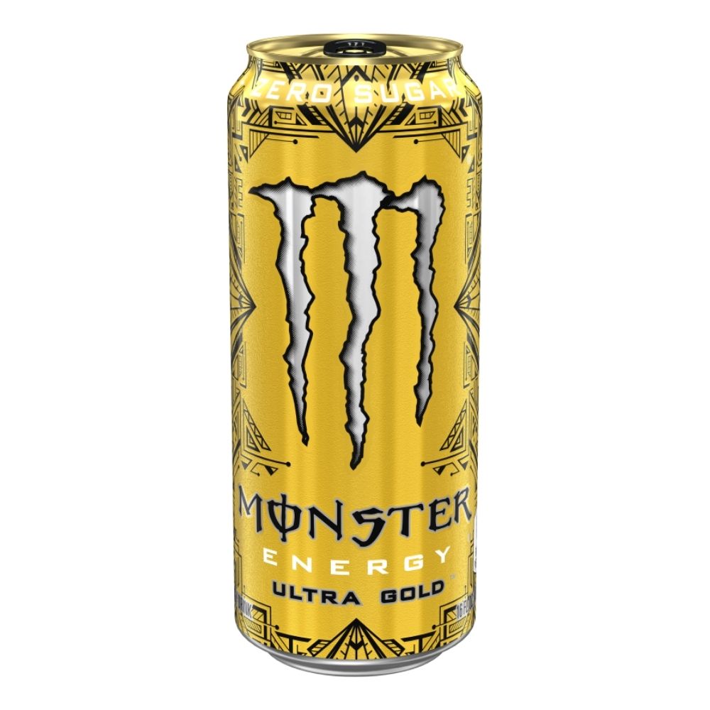 (Monster no de colección, dañada) Monster Ultra Gold, energy drink de piña de 500ml 