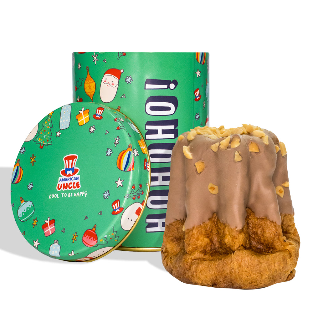 Pandoro artesanal Salted Caramel & Choco Peanuts de 200g, cobertura de chocolate y cacahuetes, relleno de caramelo salado 