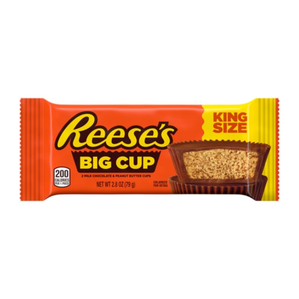 Reese's Big Cup King Size, tazas de mantequilla de maní con trozos de maní de 79g 