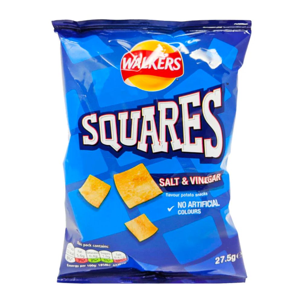 Squares Salt & Vinegar, snack al sal y al vinagre de 27.5g 