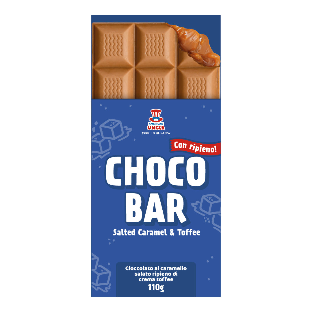 Choco Bar Creamy Toffee filled, chocolate al caramelo relleno de crema toffee de 110g 