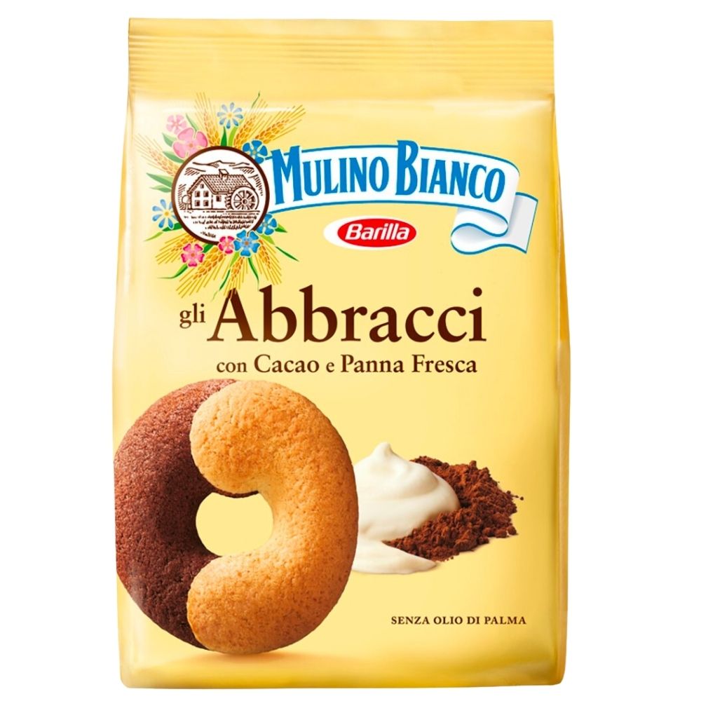 Abbracci Mulino Bianco, galletas de cacao y nata de 350g 