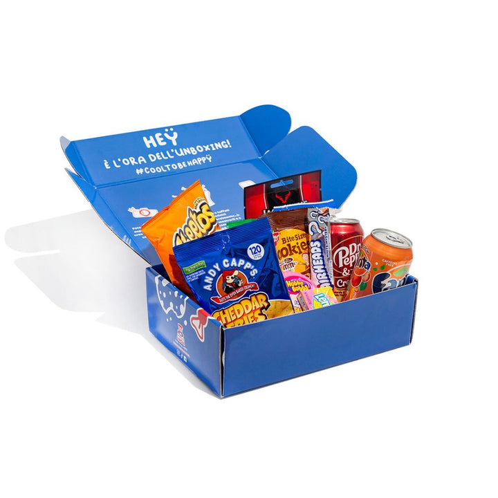 Americanbox de al menos 20 productos: dulce, salado y bebidas 