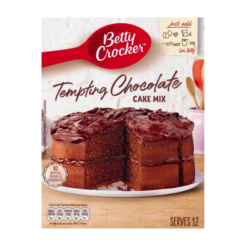 Betty Crocker Tempting Chocolate Cake Mix, preparado para pastel de chocolate oscuro de 425g