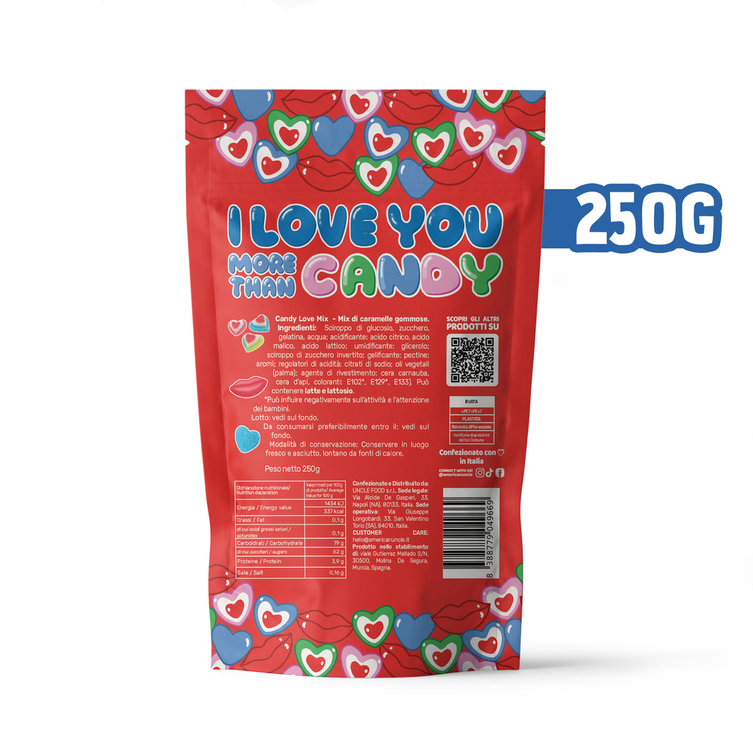 Candy mix - Edición Love, paquete de 250g de caramelos gomosos 