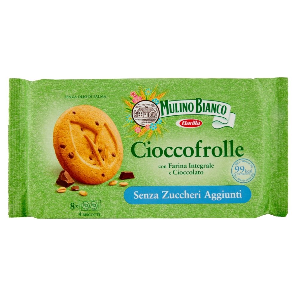 Cioccofrolle Mulino Bianco, galletas integrales con chispas de chocolate de 200g 