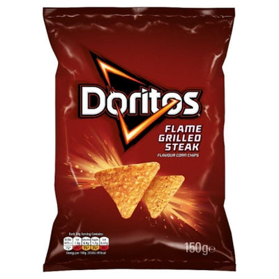 Doritos Flame Grilled Steak, patatine al sapore di bistecca arrostita da 150g (4699597635681)