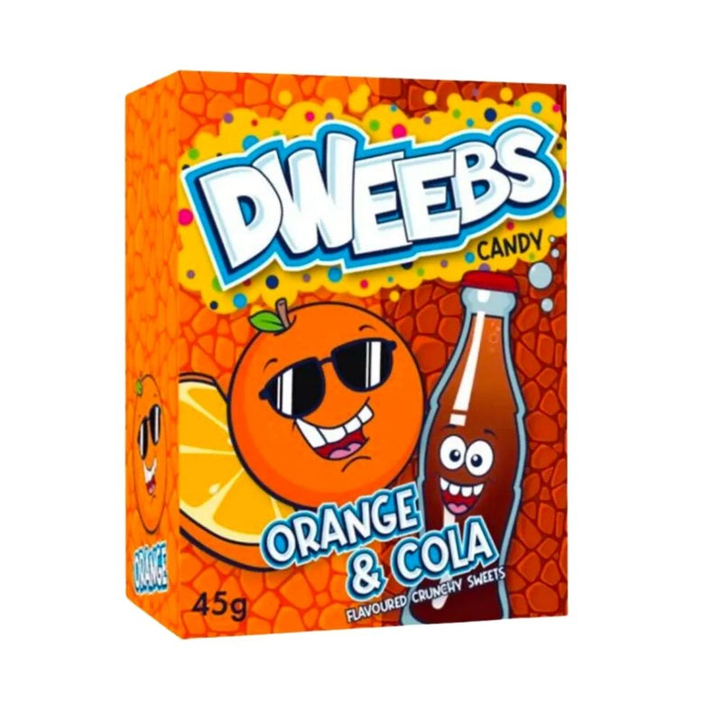 Confezione da 45g di caramelle aspre Dweebs Candy Orange & Cola