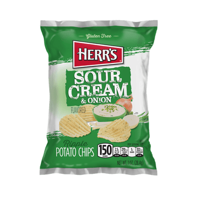 Herr's Sour Cream & Onion, patatine al gusto di panna acida e cipolla da 28g (4415161860193)