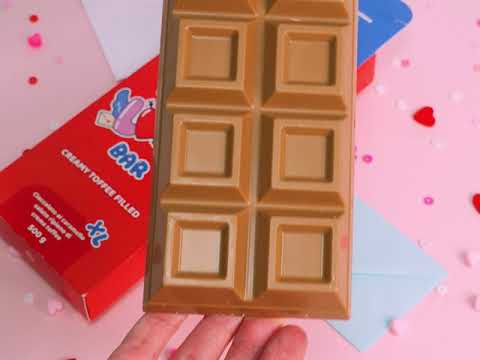 XL Creamy Toffee filled Choco Love Bar, chocolate al caramelo relleno de crema toffee de 500g 